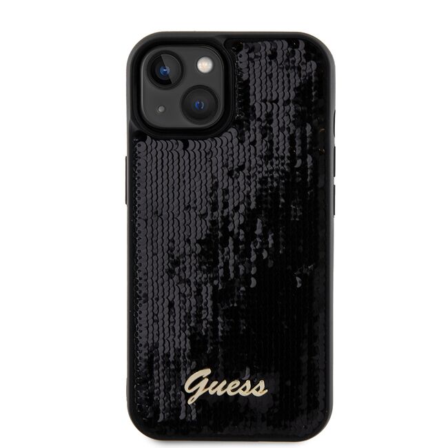 Husa premium  iPhone 15 pentru Guess Elegance Series - Negru denim