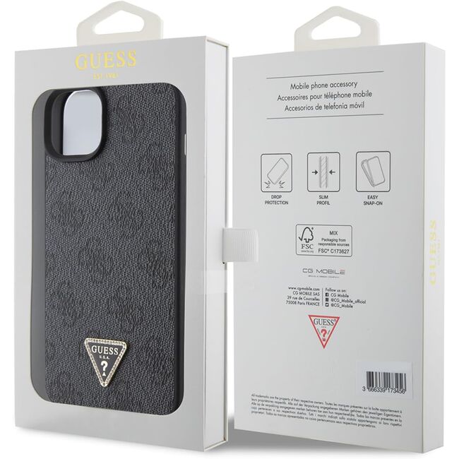 Husa premium  iPhone 15 pentru Guess Elegance Series - Negru royal