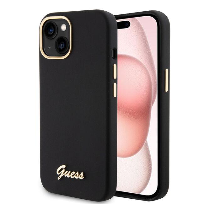 Husa premium  iPhone 15 pentru Guess Elegance Series - Negru