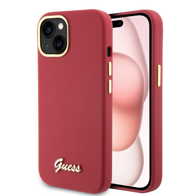 Husa premium  iPhone 15 pentru Guess Elegance Series - Rosu