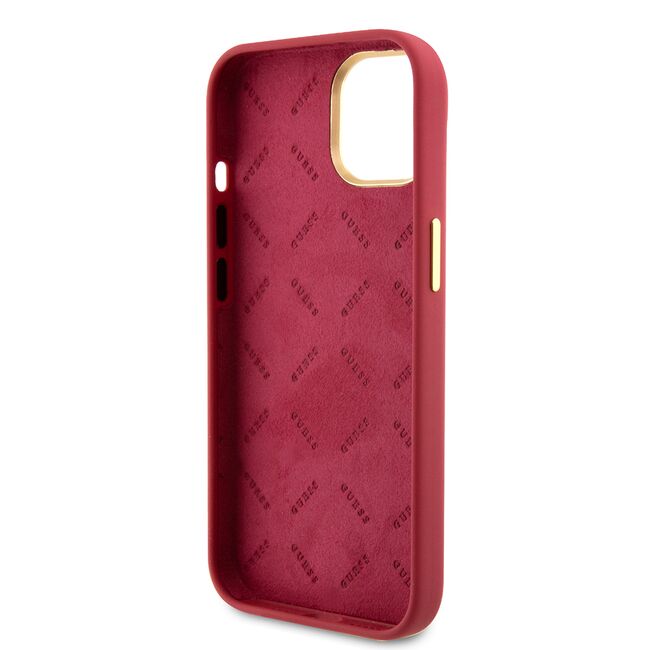 Husa premium  iPhone 15 pentru Guess Elegance Series - Rosu