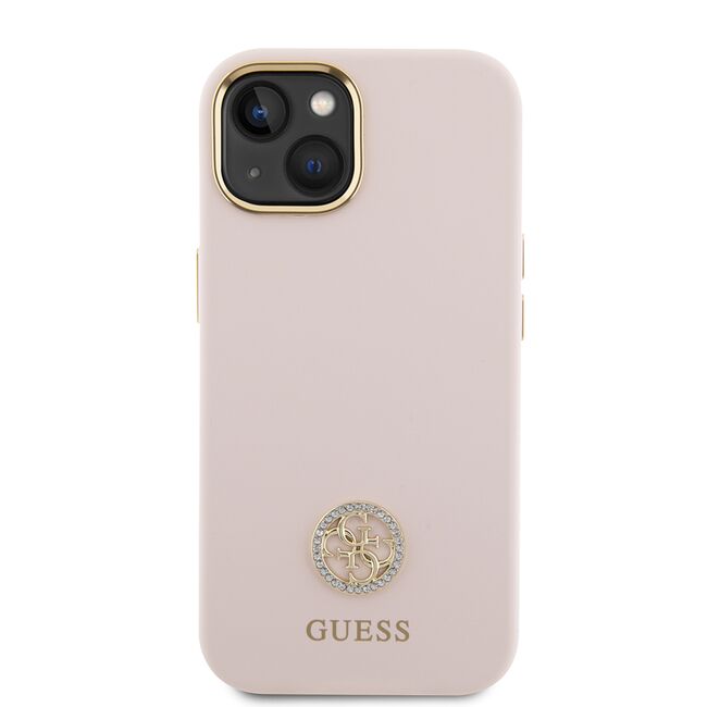 Husa premium  iPhone 15 pentru Guess Elegance Series - Roz neon