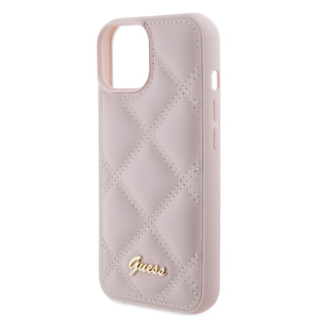 Husa premium  iPhone 15 pentru Guess Elegance Series - Roz