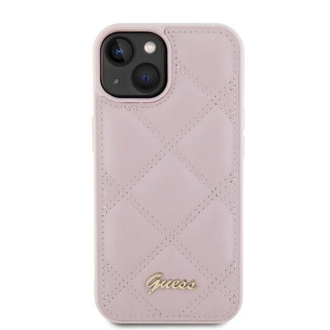 Husa premium  iPhone 15 pentru Guess Elegance Series - Roz