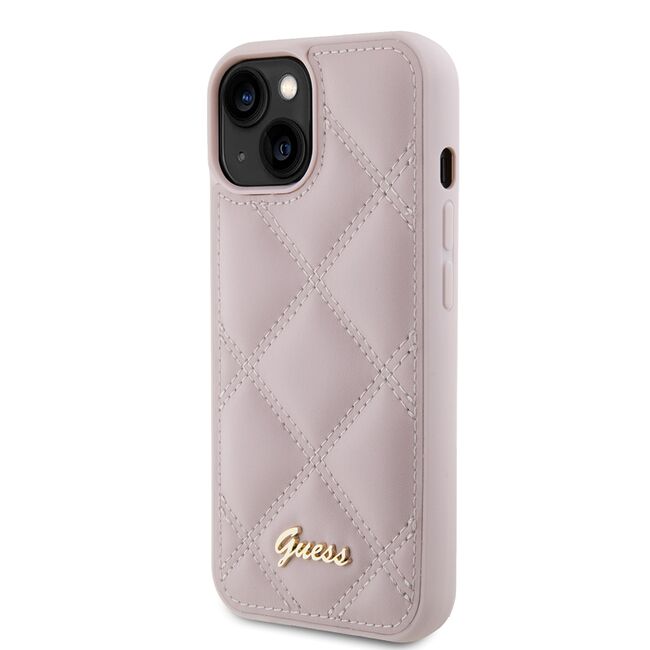 Husa premium  iPhone 15 pentru Guess Elegance Series - Roz