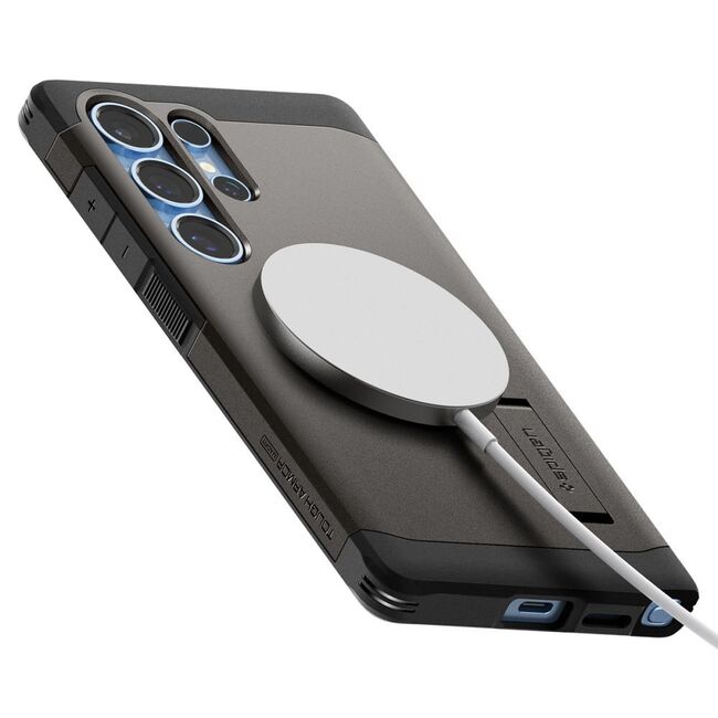Husa premium pentru  Samsung Galaxy S25 Ultra Spigen - Tough Armor MagSafe kickstand - Gun Metal