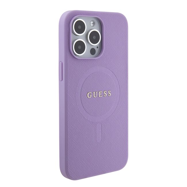 Husa premium pentru  iPhone 15 Pro Max compatibila MagSafe Guess Luxury Series - Lavanda