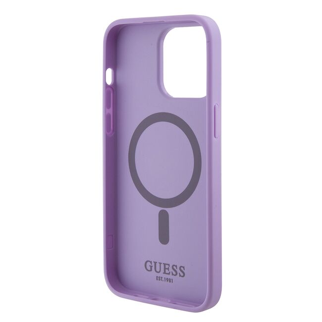 Husa premium pentru  iPhone 15 Pro Max compatibila MagSafe Guess Luxury Series - Lavanda
