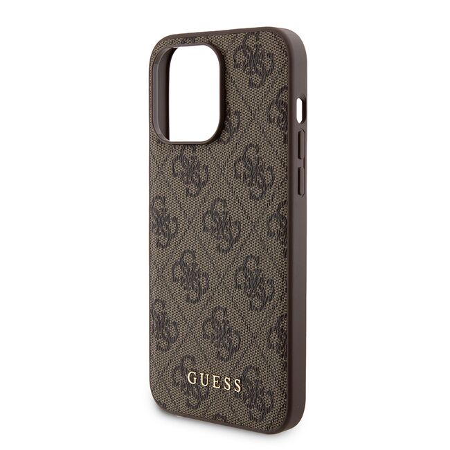 Husa premium pentru  iPhone 15 Pro Max compatibila MagSafe Guess Luxury Series - Maro