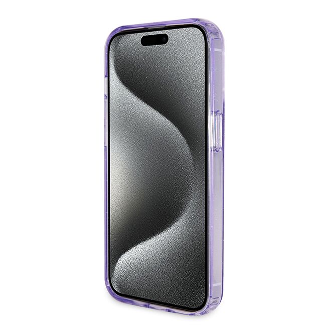 Husa premium pentru  iPhone 15 Pro Max compatibila MagSafe Guess Luxury Series - Mov deschis
