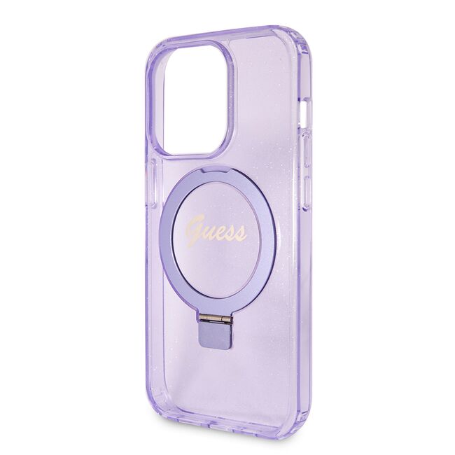 Husa premium pentru  iPhone 15 Pro Max compatibila MagSafe Guess Luxury Series - Mov deschis