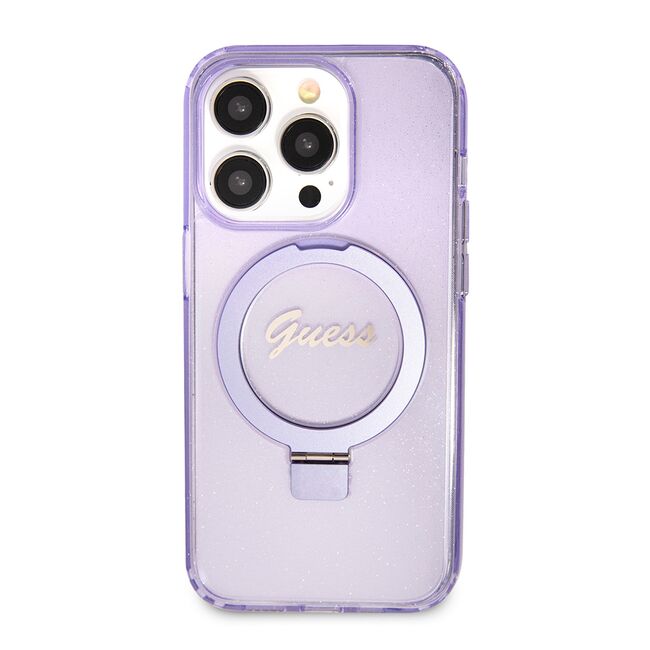 Husa premium pentru  iPhone 15 Pro Max compatibila MagSafe Guess Luxury Series - Mov deschis