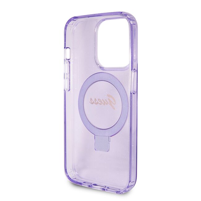 Husa premium pentru  iPhone 15 Pro Max compatibila MagSafe Guess Luxury Series - Mov deschis