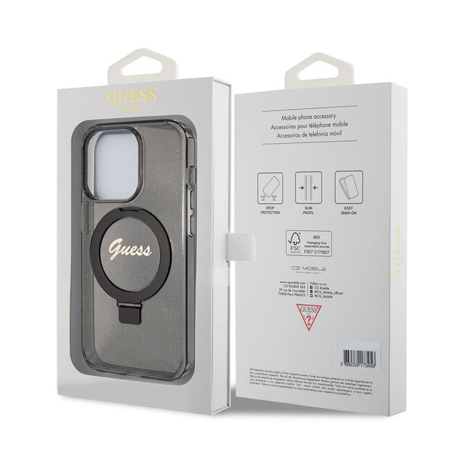 Husa premium pentru  iPhone 15 Pro Max compatibila MagSafe Guess Luxury Series - Negru denim