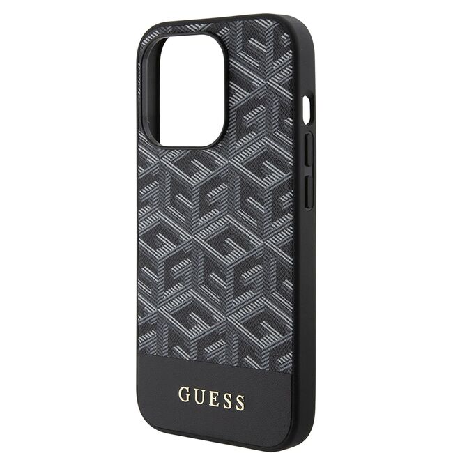 Husa premium pentru  iPhone 15 Pro Max compatibila MagSafe Guess Luxury Series - Negru electric