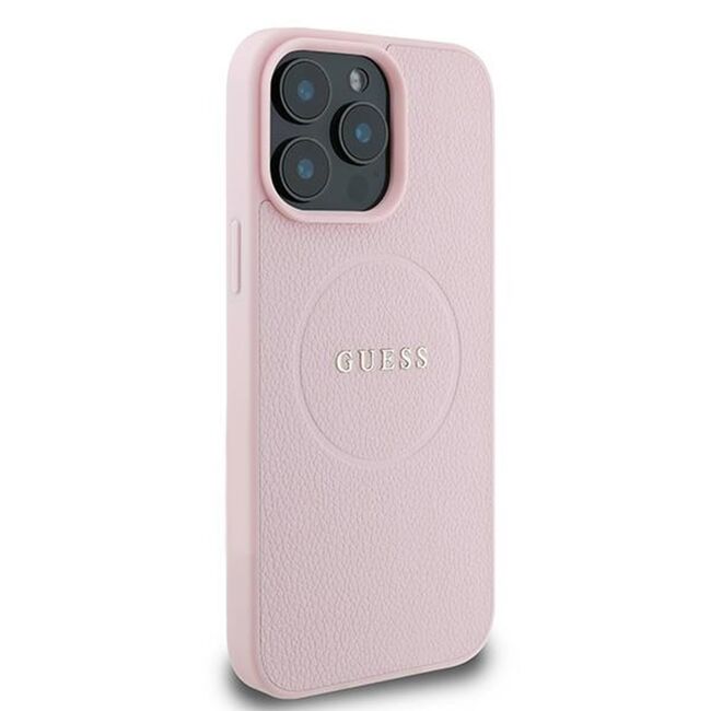 Husa premium pentru  iPhone 15 Pro Max compatibila MagSafe Guess Luxury Series - Roz deschis