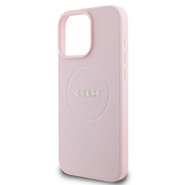 Husa premium pentru  iPhone 15 Pro Max compatibila MagSafe Guess Luxury Series - Roz deschis