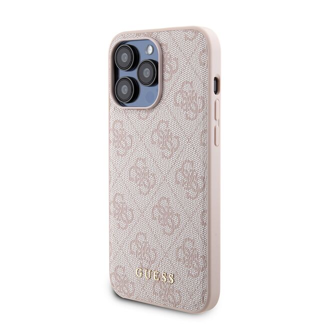 Husa premium pentru  iPhone 15 Pro Max compatibila MagSafe Guess Luxury Series - Roz