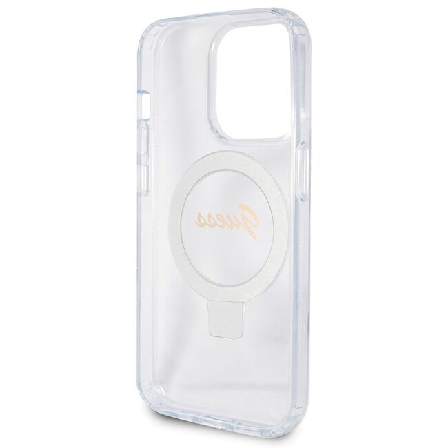 Husa premium pentru  iPhone 15 Pro Max compatibila MagSafe Guess Luxury Series - Transparent