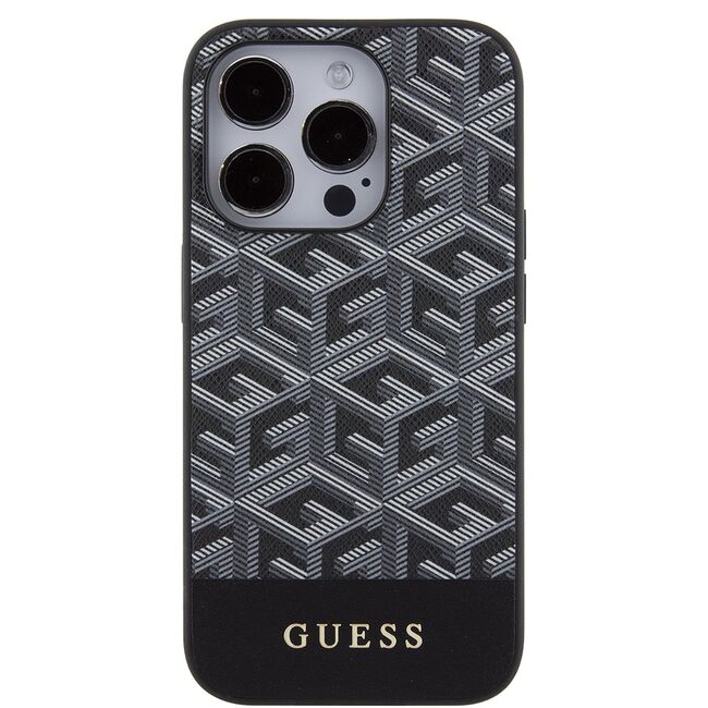 Husa premium pentru  iPhone 15 Pro compatibila MagSafe Guess Luxury Series - Gri inchis