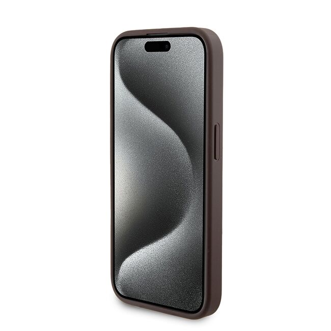 Husa premium pentru  iPhone 15 Pro compatibila MagSafe Guess Luxury Series - Maro