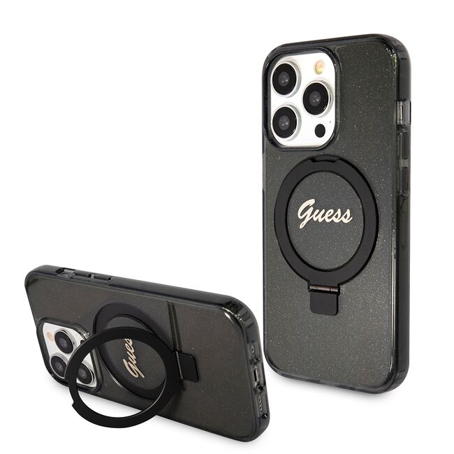 Husa premium pentru  iPhone 15 Pro compatibila MagSafe Guess Luxury Series - Negru darth vader