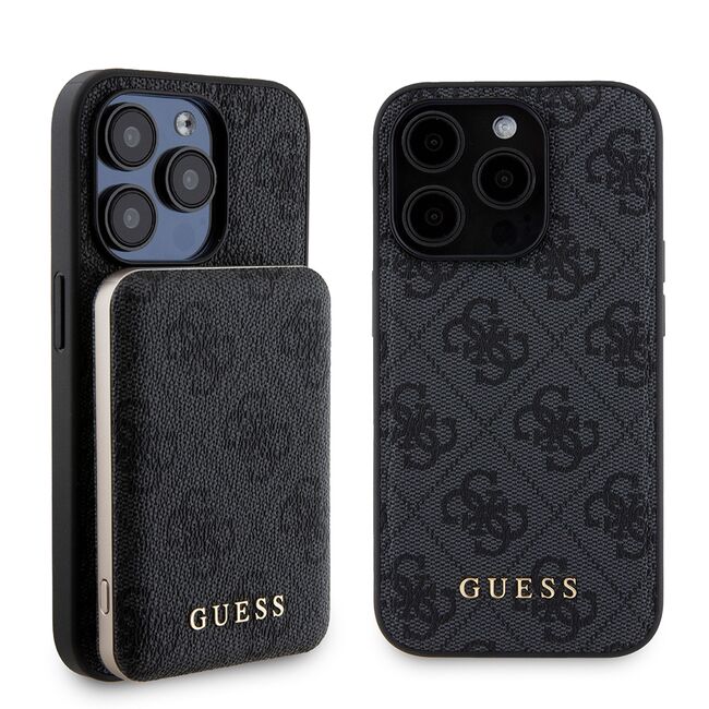 Husa premium pentru  iPhone 15 Pro compatibila MagSafe Guess Luxury Series - Negru denim