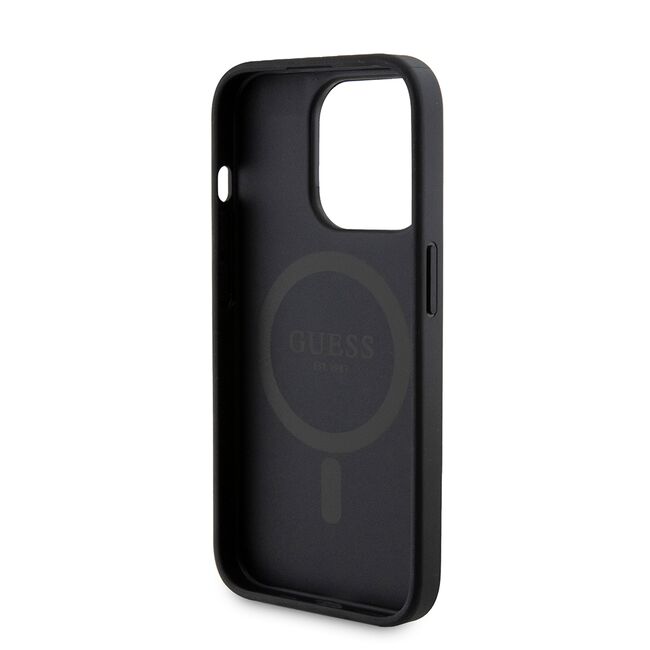 Husa premium pentru  iPhone 15 Pro compatibila MagSafe Guess Luxury Series - Negru denim