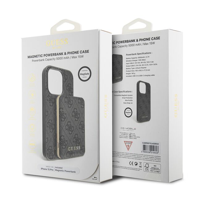 Husa premium pentru  iPhone 15 Pro compatibila MagSafe Guess Luxury Series - Negru denim