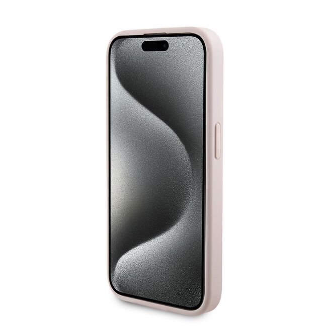 Husa premium pentru  iPhone 15 Pro compatibila MagSafe Guess Luxury Series - Roz deschis