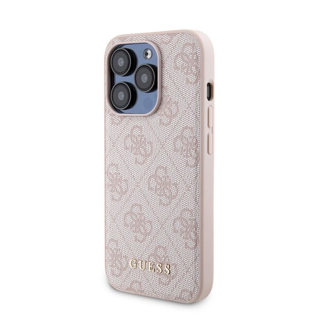 Husa premium pentru  iPhone 15 Pro compatibila MagSafe Guess Luxury Series - Roz deschis