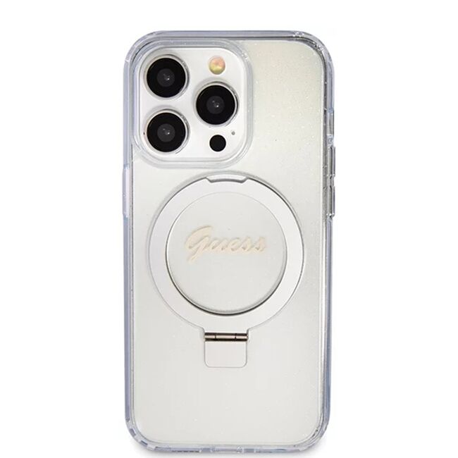 Husa premium pentru  iPhone 15 Pro compatibila MagSafe Guess Luxury Series - Transparent