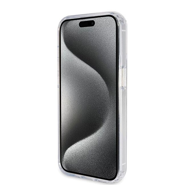 Husa premium pentru  iPhone 15 Pro compatibila MagSafe Guess Luxury Series - Transparent