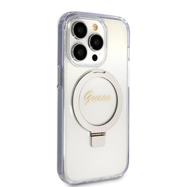 Husa premium pentru  iPhone 15 Pro compatibila MagSafe Guess Luxury Series - Transparent