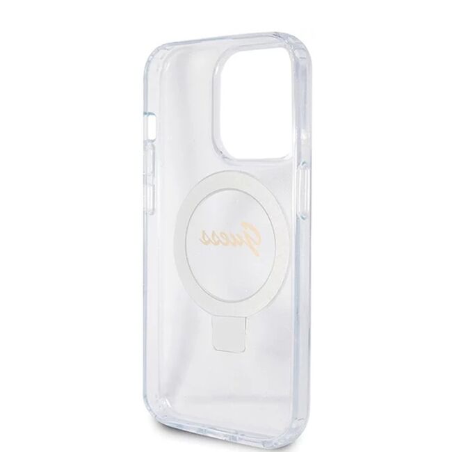 Husa premium pentru  iPhone 15 Pro compatibila MagSafe Guess Luxury Series - Transparent