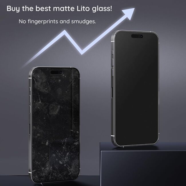Folie sticla iPhone 16 Pro Max Lito HD Pro Matte, negru