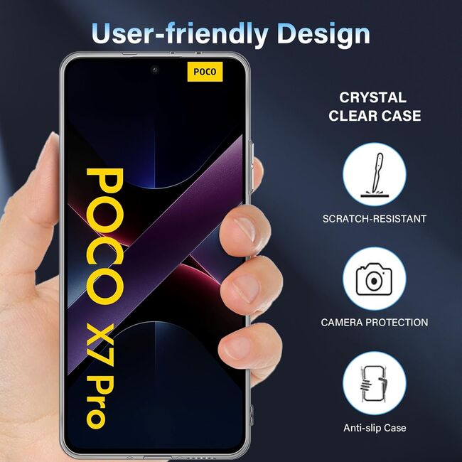Husa pentru  Poco X7 Pro, Anti-Shock 1.5mm, cu protectie lentile, Transparent