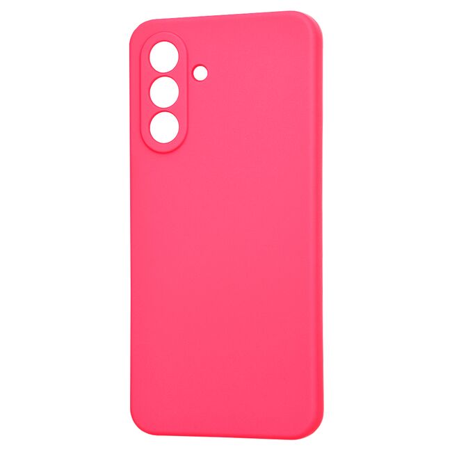 Husa pentru  Samsung Galaxy A56 Liquid Silicone cu MagSafe, subțire, captusita cu microfibra, anti amprentă, protectie cameră foto, Fucsia