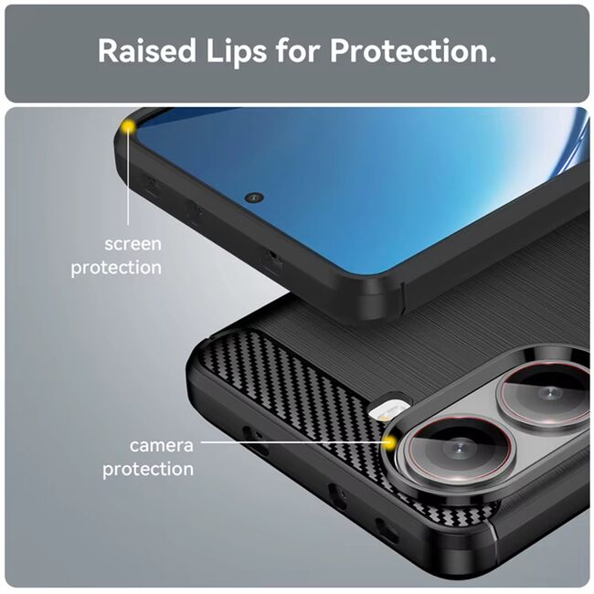 Husa pentru Poco X7 Pro Carbon Liquid Silicone, Negru