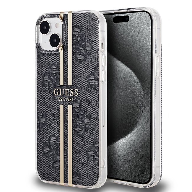 Husa premium  iPhone 15 Plus pentru Guess Elegance Series - Gri inchis