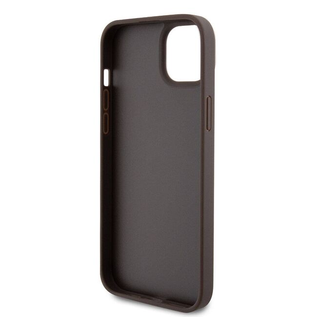 Husa premium  iPhone 15 Plus pentru Guess Elegance Series - Maro inchis