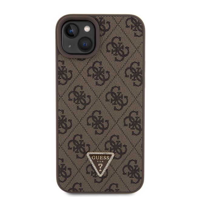 Husa premium  iPhone 15 Plus pentru Guess Elegance Series - Maro inchis