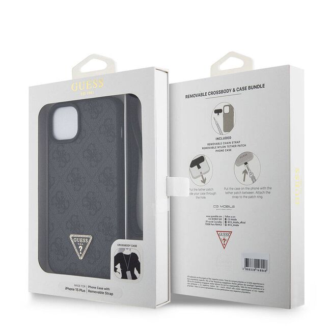 Husa premium  iPhone 15 Plus pentru Guess Elegance Series - Negru