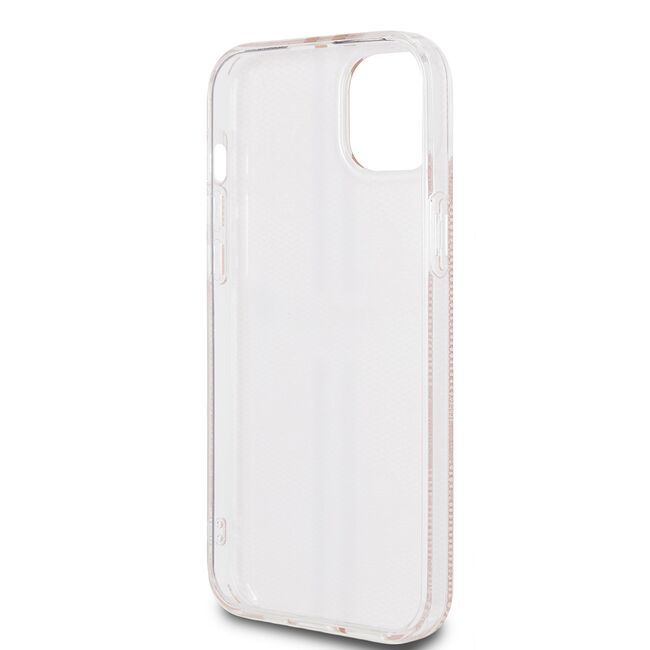 Husa premium  iPhone 15 Plus pentru Guess Elegance Series - Roz pal