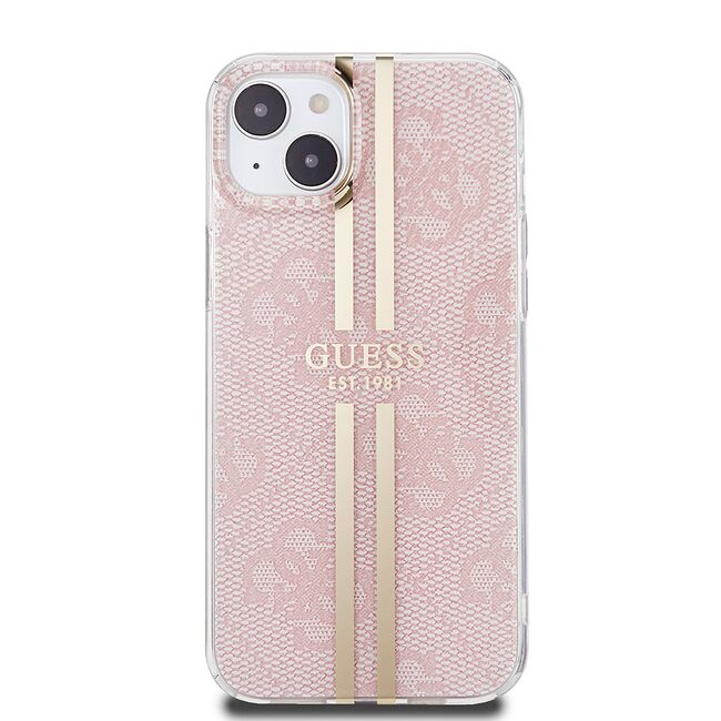 Husa premium  iPhone 15 Plus pentru Guess Elegance Series - Roz pal