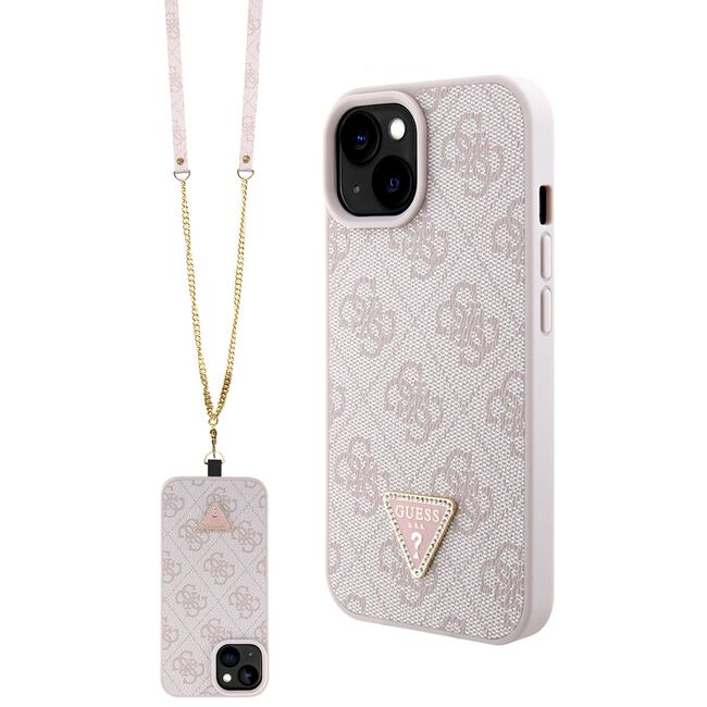 Husa premium  iPhone 15 Plus pentru Guess Elegance Series - Roz