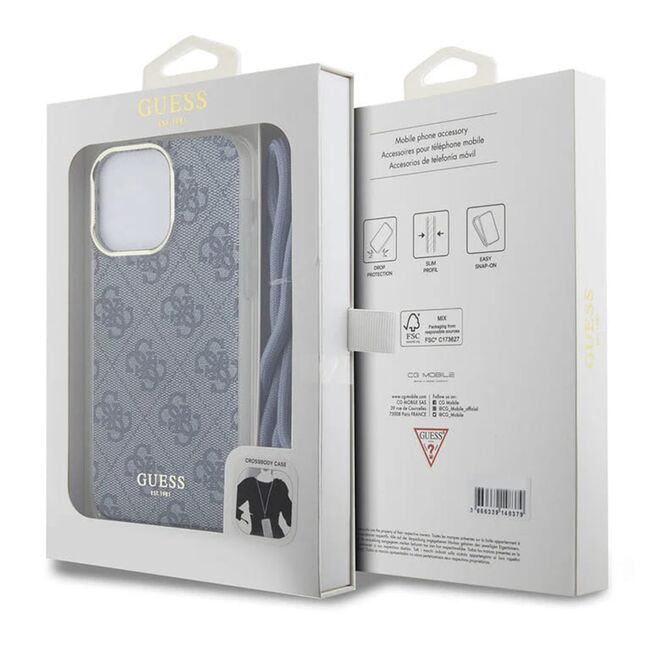 Husa premium  iPhone 15 Pro pentru Guess Elegance Series - Albastru