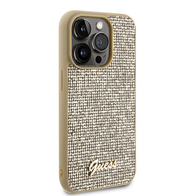 Husa premium  iPhone 15 Pro pentru Guess Elegance Series - Auriu