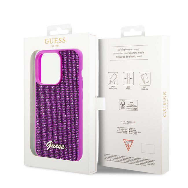 Husa premium  iPhone 15 Pro pentru Guess Elegance Series - Fucsia