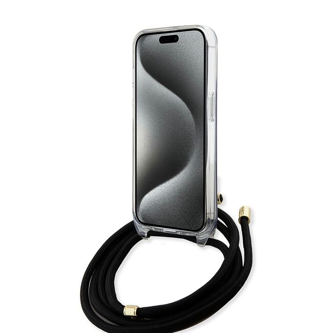 Husa premium  iPhone 15 Pro pentru Guess Elegance Series - Gri inchis